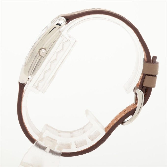 Hermès Cape Cod CC1.312 SS & Leather QZ White Dial - Image 2