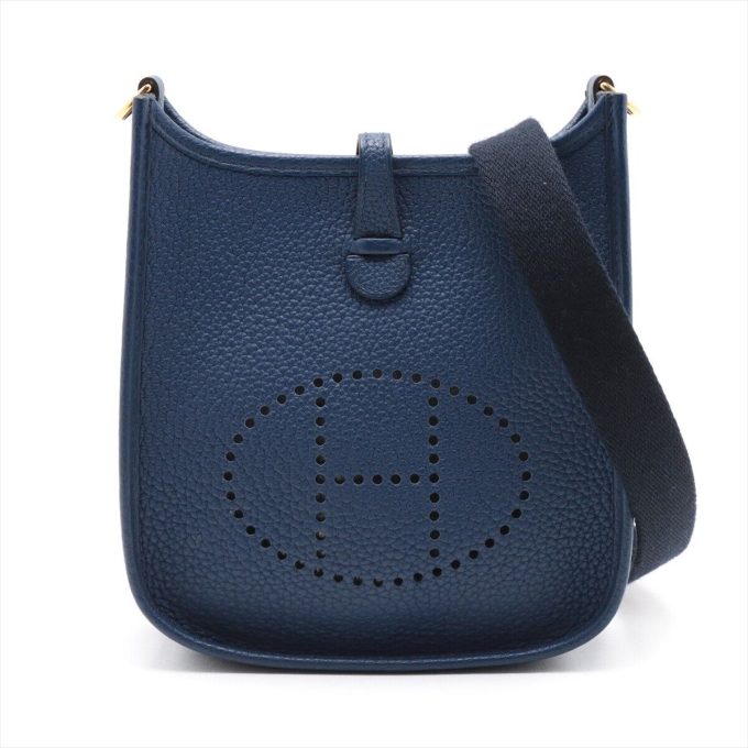 HERMÈS Evellyn 16 TPM Blue Encre Gold Metal Fittings Y