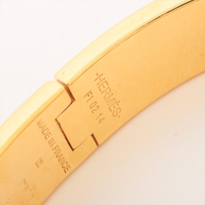 HERMÈS H Bangle Clic Clac PM Bangle - GP Gold with Black - Image 6