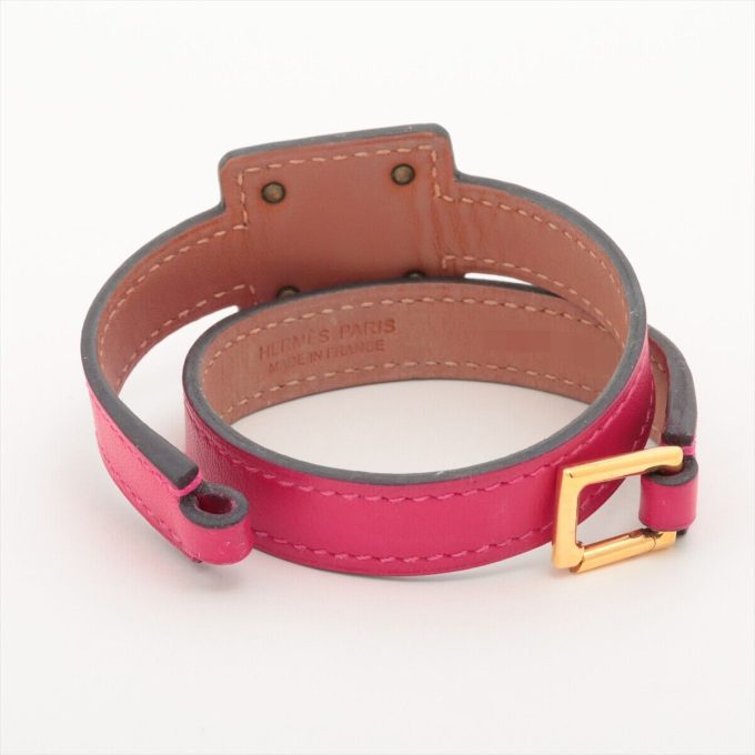 HERMÈS Red x Gold Leather O'Kelly Y Mark 2020 Bracelet - Image 5