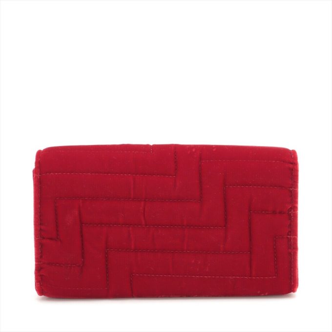 JIMMY CHOO VARENNES VELOUR CHAIN WALLET RED - Image 2