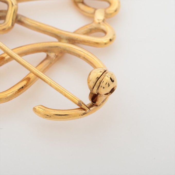 LOEWE Gold Plated Anagram Brooch - Image 3