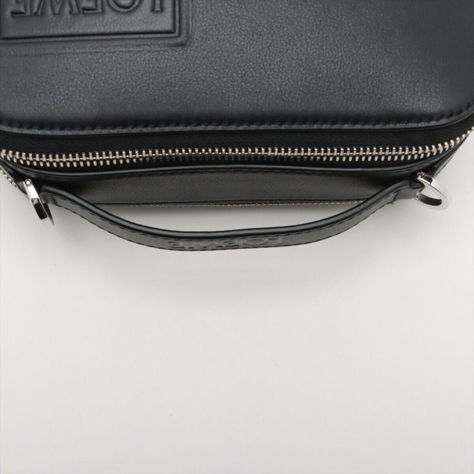 LOEWE Mini Leather 2 Way Shoulder Camera Bag Black - Image 5