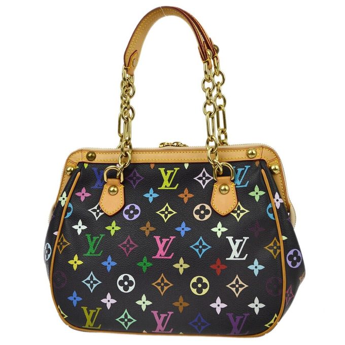 LOUIS VUITTON Black Monogram Multicolor Gracie MM Handbag M92591 - Image 2