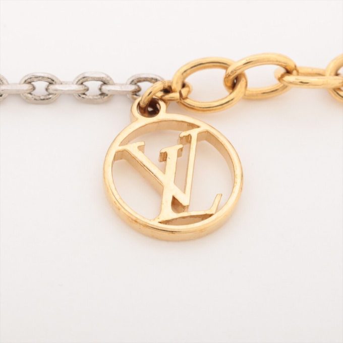 LOUIS VUITTON Brasserie Logomania OB0147 Bracelet GP Gold × Silver - Image 2