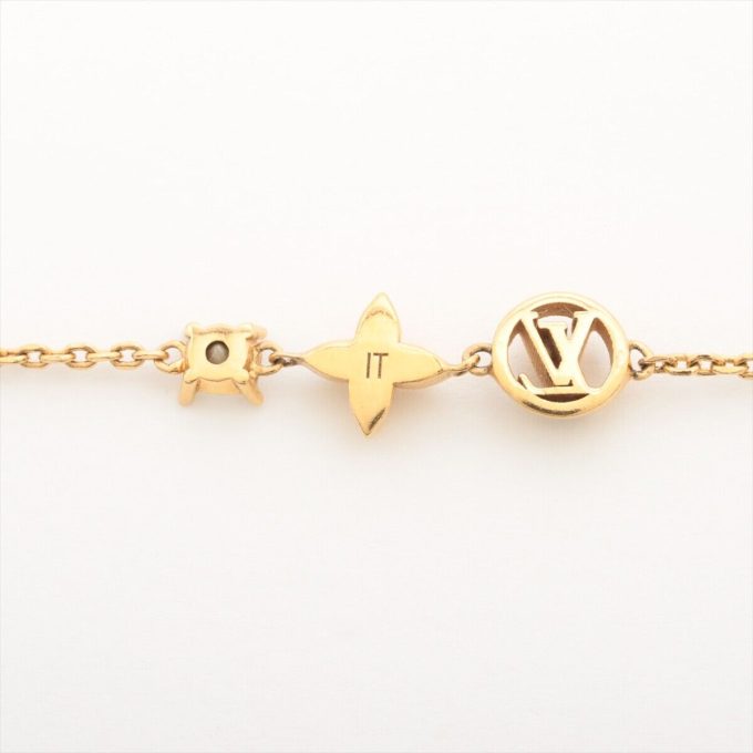 LOUIS VUITTON Gold Rhinestone GP Bracelet M00374 - Image 3