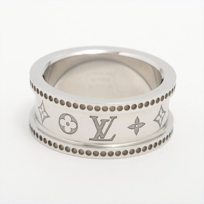 LOUIS VUITTON Twisted Flower Ring Silver GP BY4262 M0903M