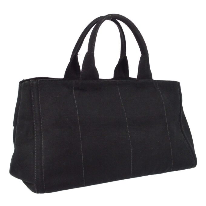 PRADA Black Canvas Canapa Bijoux Tote Handbag - Image 2