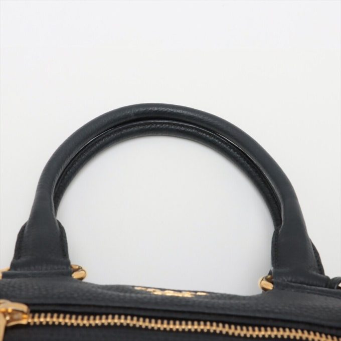 PRADA Vitello Daino 2 Way Handbag Black BL0805 - Image 6