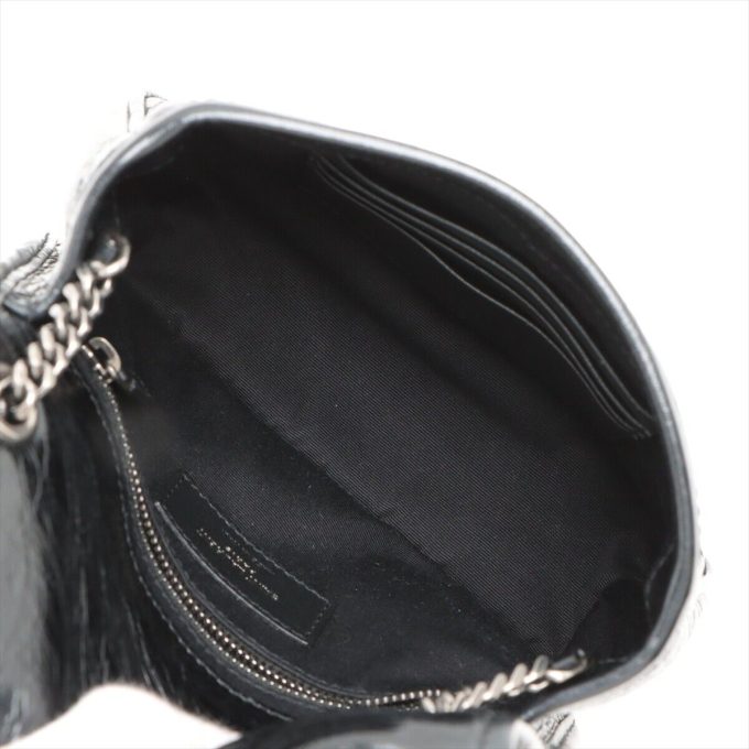 SAINT LAURENT Niki Leather Chain Shoulder Bag Black 583103 - Image 6