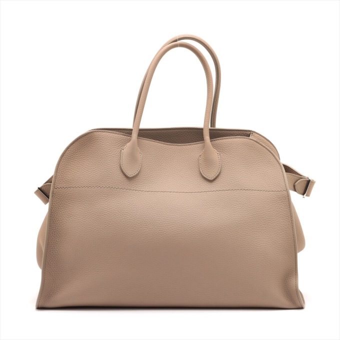 THE ROW Soft Margaux 15 Leather Tote Bag in Beige - Image 2