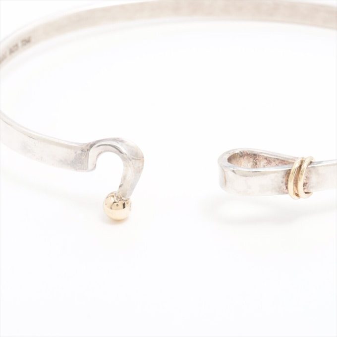 TIFFANY HOOK & EYE BANGLE 925X750 12.1G SILVER x GOLD - Image 5