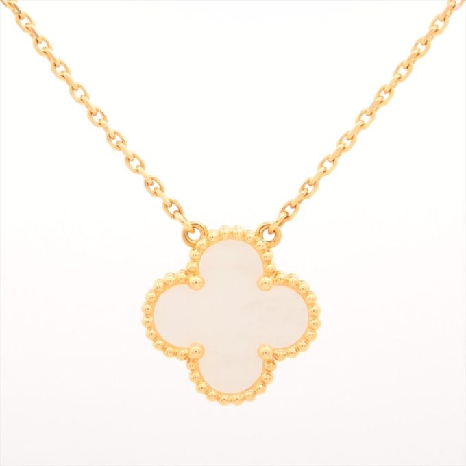 VAN CLEEF & ARPELS Alhambra Shells Necklace 750(YG) 5.3g - Image 2