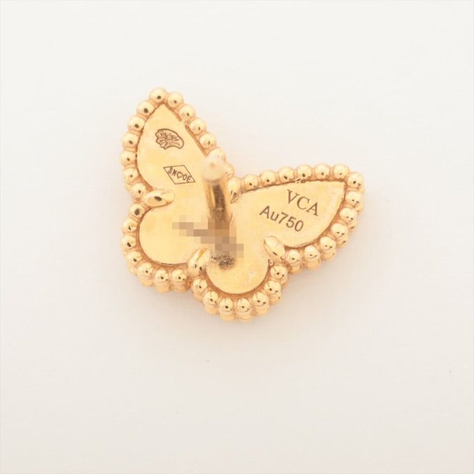 VAN CLEEF & ARPELS Sweet Alhambra Papillon Shells Piercing Jewelry 750(YG) 3.4g - Image 5