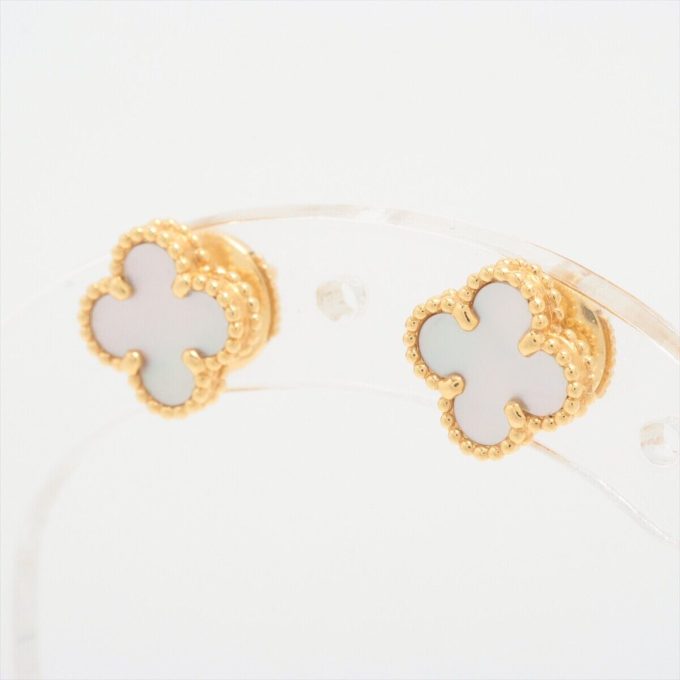 VAN CLEEF & ARPELS Sweet Alhambra Shells Piercing Jewelry 750(YG) 2.8g - Image 3