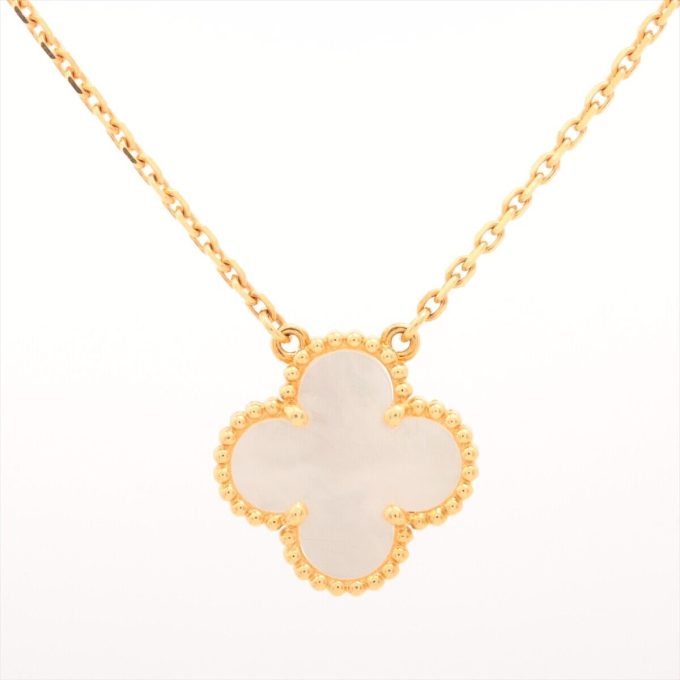 VAN CLEEF & ARPELS Alhambra Shells Necklace 750(YG) 5.3g