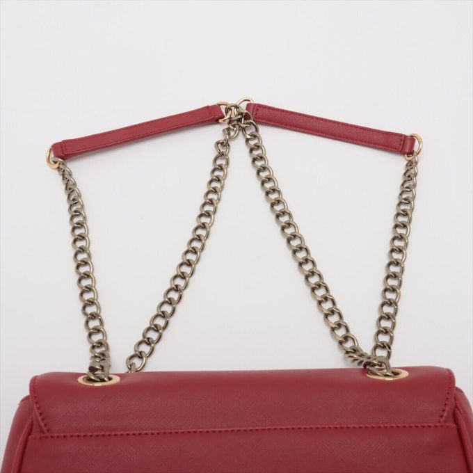 VIVIENNE WESTWOOD ANGLOMANIA Red Leather Chain Shoulder Bag - Image 6