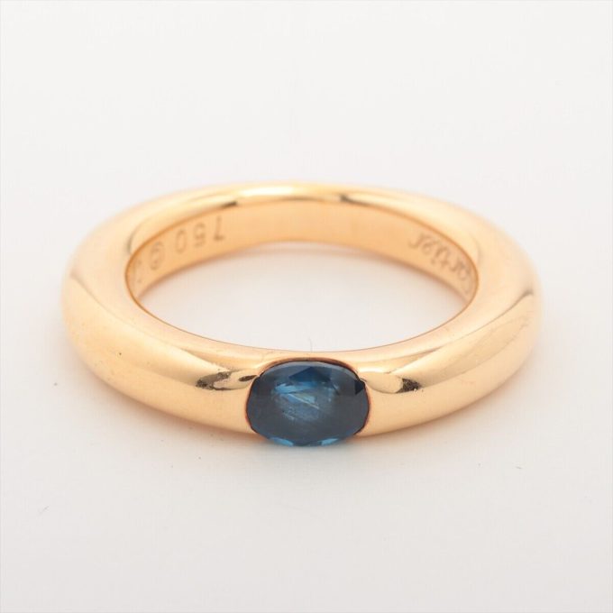 CARTIER Ellipse Sapphire Ring 750(YG) 8.7g 51