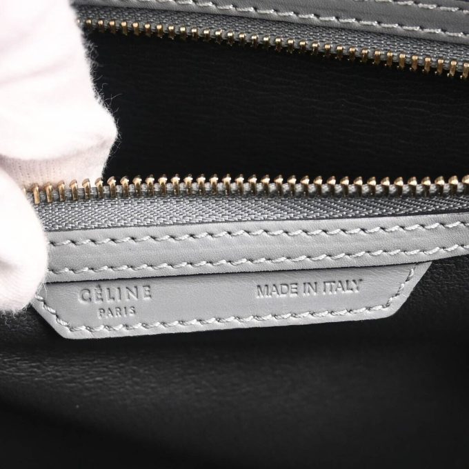 CELINE Gray Mini Luggage Handbag F-GA-0152 114694 - Image 9