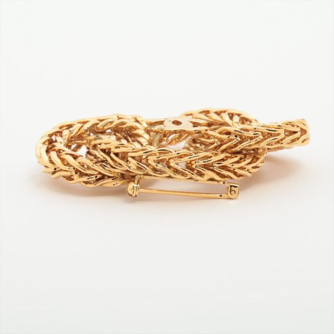 CHANEL Coco Mark Brooch Gold-Plated Gold Circle - Image 3