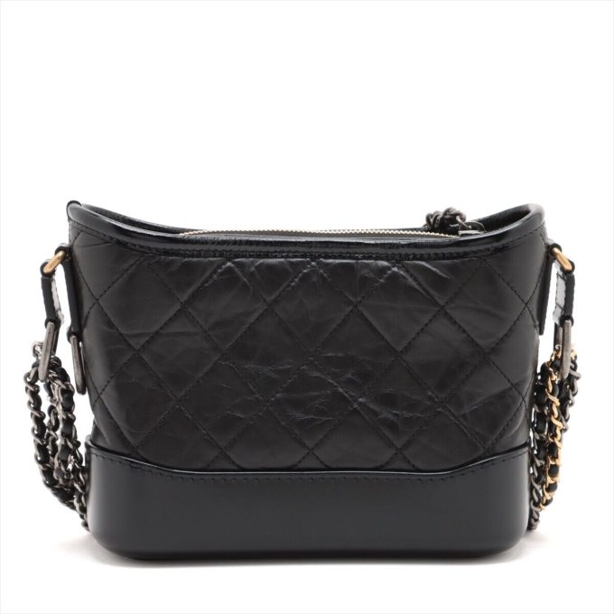 CHANEL Gabrielle Chain Shoulder Bag Black Gold x Silver - Image 2