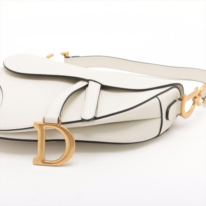 CHRISTIAN DIOR Beige Leather Shoulder Bag - Image 3