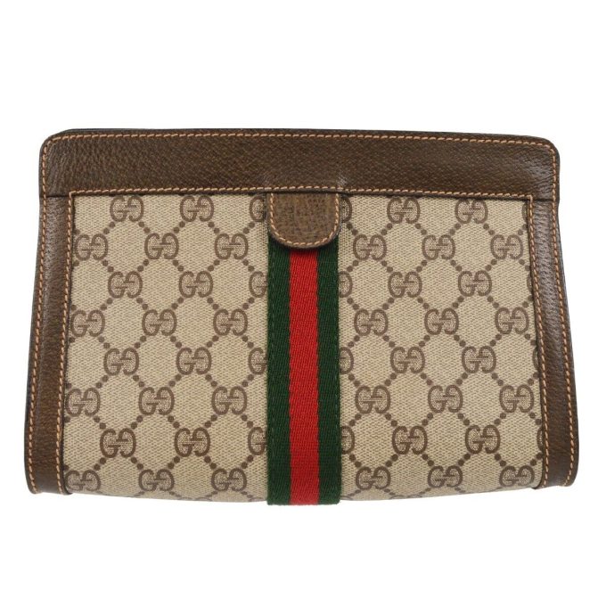 GUCCI Brown Sherry GG Clutch Bag 67.014.2125 XX02372