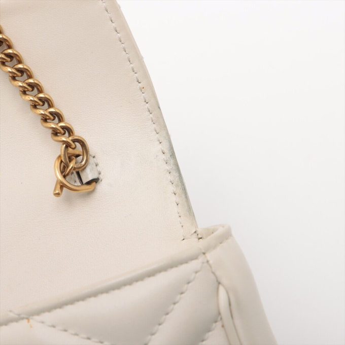 GUCCI GG MARMONT LEATHER CHAIN SHOULDER BAG BEIGE 476433 - Image 6