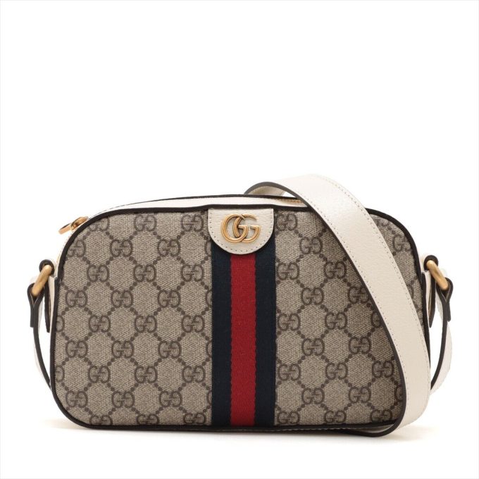 GUCCI GG Supreme Beige x White Shoulder Bag 681064