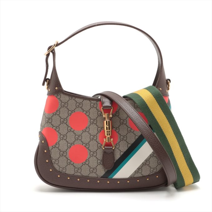 GUCCI Jackie 1961 GG Multicolor PVC & Leather 2 Way Shoulder Bag