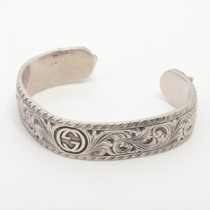 GUCCI Tiger Head Garden Bangle 18 925 65.4g Silver Libra St. Bernard Stamped Buddhist - Image 2