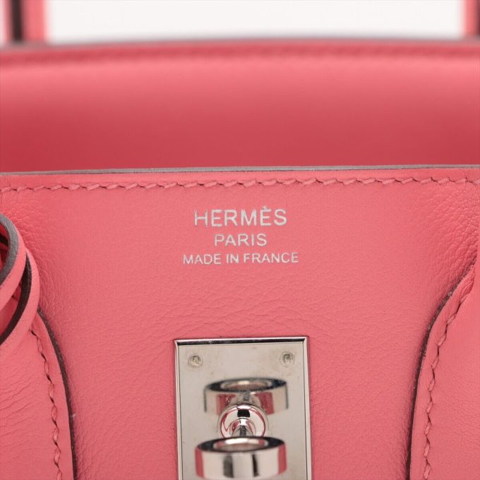 HERMÈS Birkin 25 Swift Rose Azalee Silver 2018 - Image 10