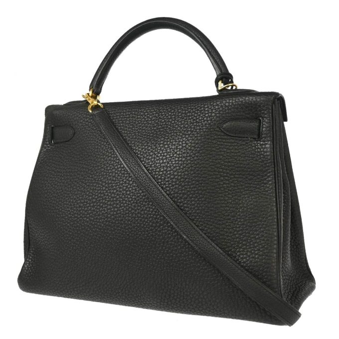 HERMES Black Togo Kelly 32 Retourne 2way Handbag - Image 2