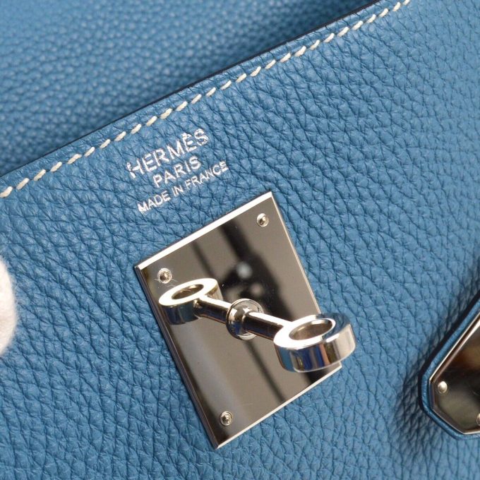 HERMÈS Blue Jean Togo Kelly 32 Handbag 179A □O XX00617 - Image 10