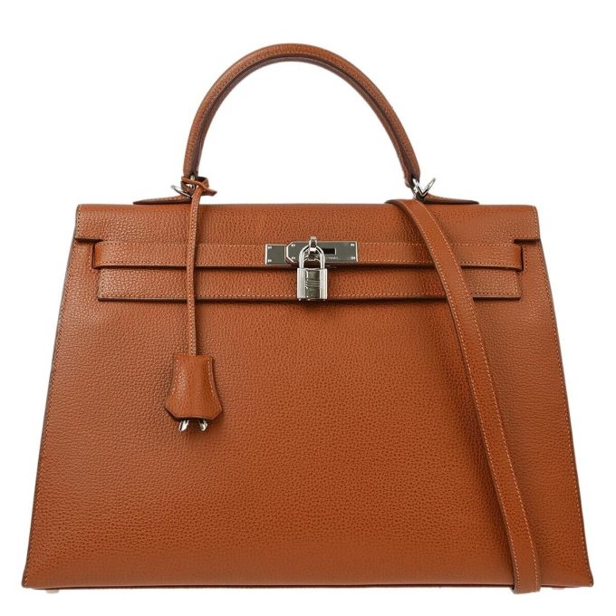 HERMÈS Brown Vache Liegee Kelly 35 Sellier Handbag 🧳