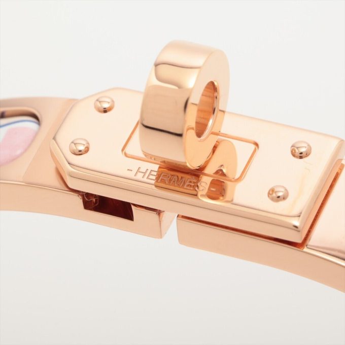 HERMÈS Miniclick Kelly Bracelet GP×Enamel Pink - Image 6