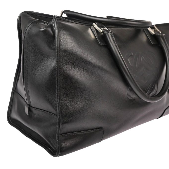 LOEWE Black Lambskin Amazona 44 Handbag - Image 3