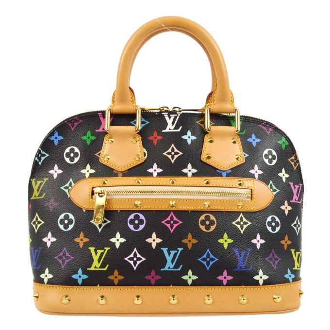 LOUIS VUITTON Black Monogram Multicolor Alma Handbag M92646