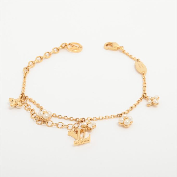 LOUIS VUITTON Brasserie LV Floragram Bracelet with Imitation Pearl