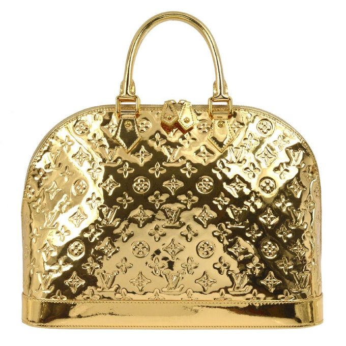 LOUIS VUITTON Gold Monogram Miroir Alma GM Handbag - M95274 MI4018