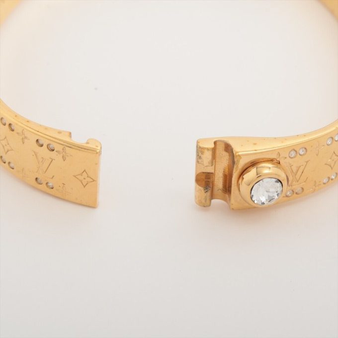 LOUIS VUITTON Nanogram Bangle GP×Rhinestone Gold - Image 5