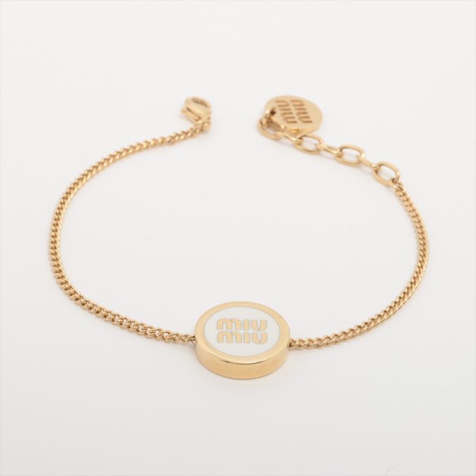 MIU MIU White Gold Logo Bracelet