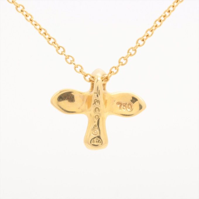 TIFFANY BIRD 18K GOLD CROSS NECKLACE 2.7g - Image 2