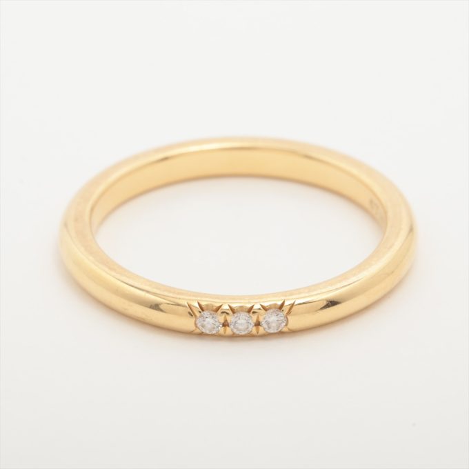 TIFFANY Classic Band 3P Diamond Ring - 2.4g Yellow Gold 750