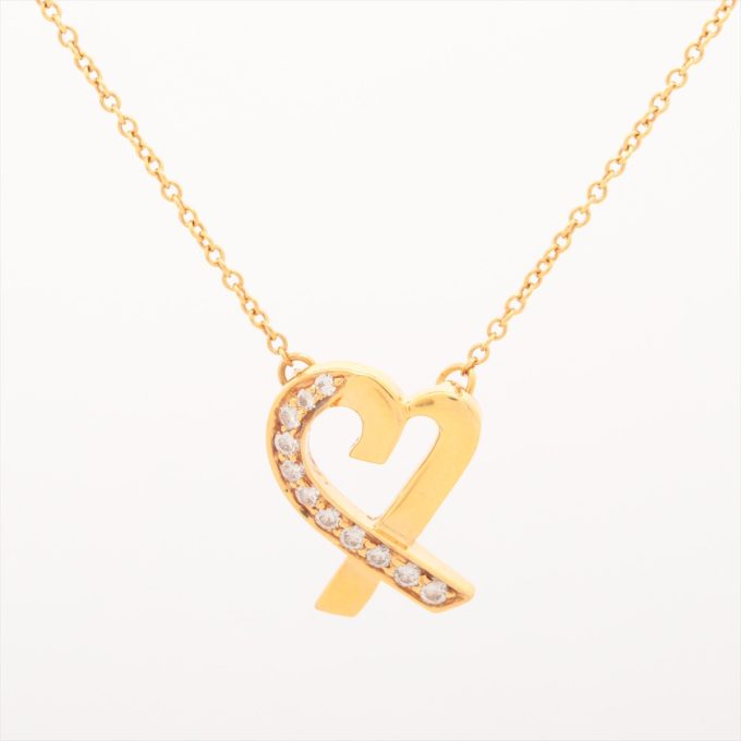 TIFFANY Loving Heart Diamond Necklace 750(YG) 3.0g