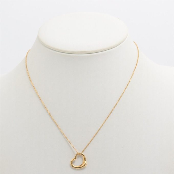 TIFFANY Open Heart Necklace 750(YG) 3.4g - Image 5