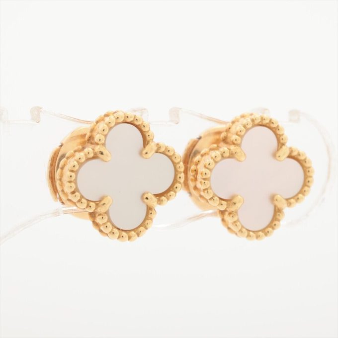 VAN CLEEF & ARPELS Sweet Alhambra Shells Piercing Jewelry 750(YG) 3.1g - Image 2