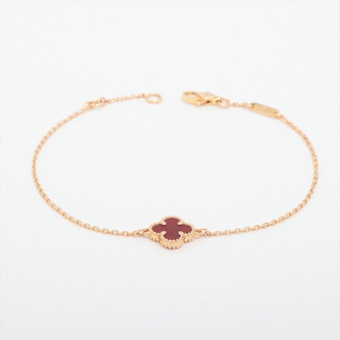 VAN CLEEF & ARPELS Sweet Alhambra Carnelian Bracelet 750(PG) - 1.8g