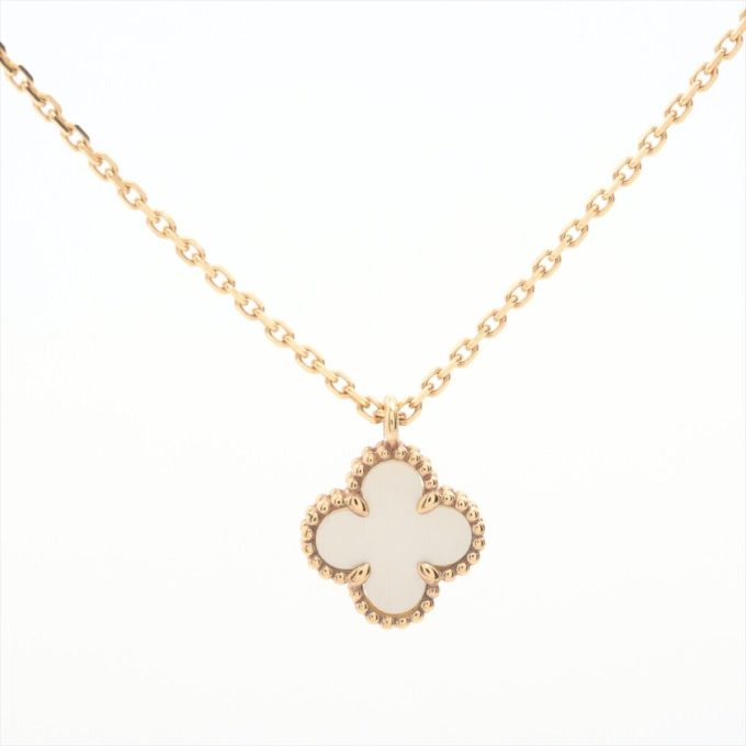 VAN CLEEF & ARPELS Sweet Alhambra Shells Necklace 750(YG) 3.0g VCARF69100