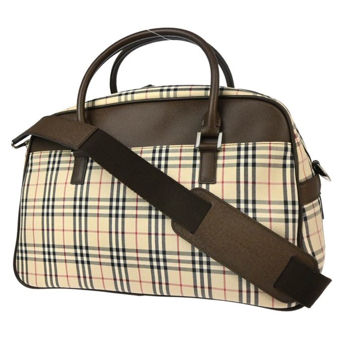 BURBERRY Beige Brown Check 2way Handbag - Image 2